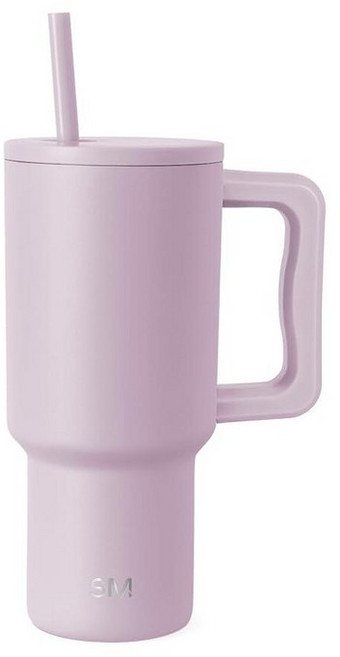 Simple Modern 손잡이와 빨대 뚜껑이 있는 1.2L(40온스) 트렉 텀블러 | 컵 홀더 친화적 단열 스테인리스 스틸 여행용 머그 체크메이트 222247, -라벤더 미스트