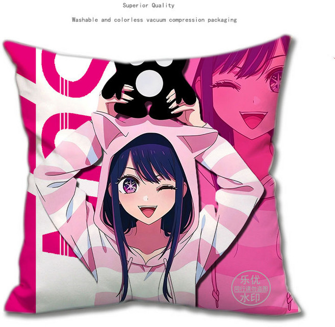 최애의 아이 호시노 아이 루비 아쿠아 쿠션 베개 굿즈 장식 A, 45x45cm, F