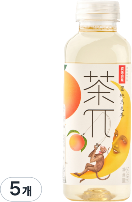 차파이 복숭아 우롱차, 500ml, 5개