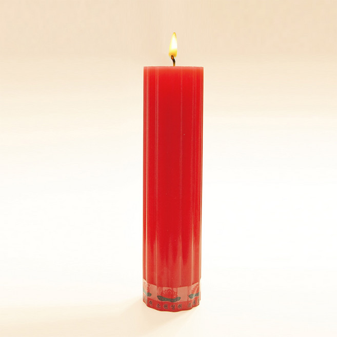 연화양초 만월 연꽃홈초 5가지색상 원백연꽃홈초, 빨강, 1개