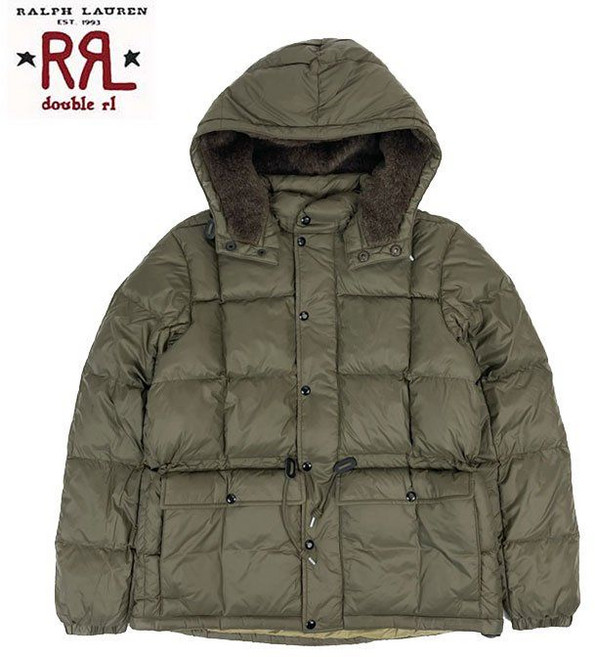 더블알엘 RRL 퀼티드 남성 다운 자켓 올리브 색상