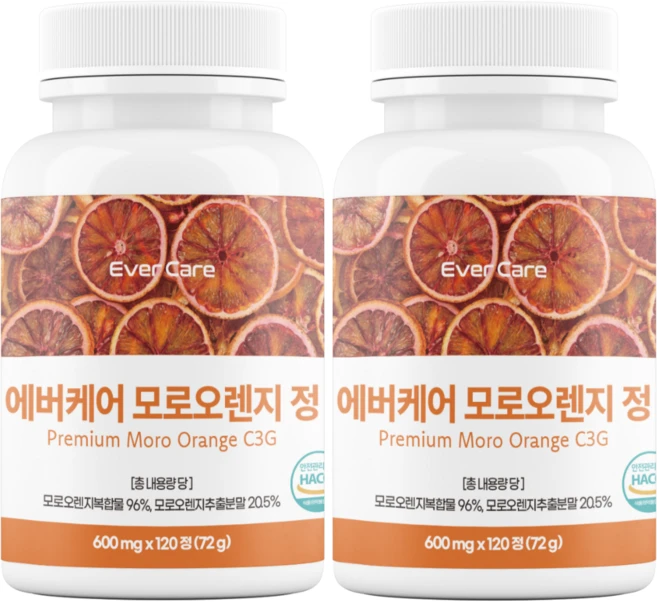 에버케어 모로오렌지 고함량 C3G, 2개, 120정 - 쿠팡