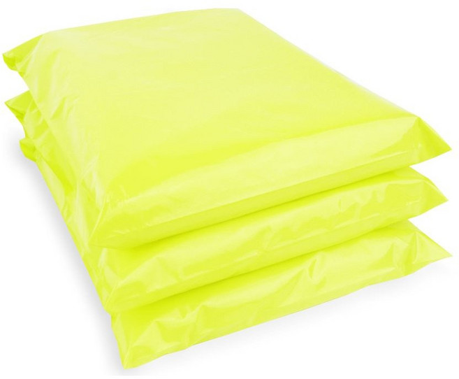 더담아 LDPE 택배봉투 네온옐로우, LDPE(0.08) 네온옐로우, 25x35+4(100장)