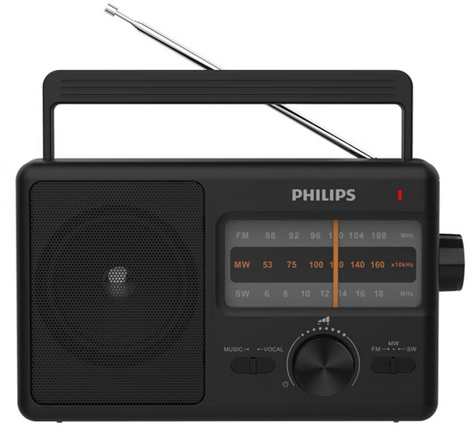 필립스 풀 밴드 트랜지스터 라디오, 블랙, TAR2368