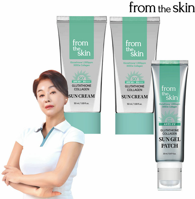 프롬더스킨 투명 선 젤 패치 20ml + 콜라겐 선 크림 50ml *2개, 1개, 120ml