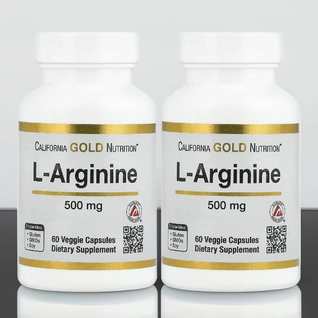 캘리포니아 골드 뉴트리션 L아르기닌 2팩 AjiPure 500mg 60캡슐, 2개, 60정 - 쿠팡