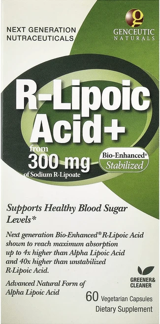 Genceutic Naturals r-리포산+ 300mg 베지 캡슐 60정, GenceuticNaturalsr리포산300mg베지캡슐, 1개 - 쿠팡