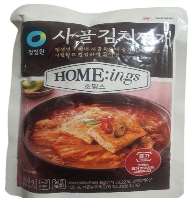 청정원 호밍스 사골 김치찌개, 450g, 8개