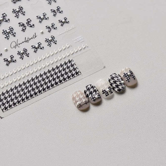 하운드 체크네일스티커 리본네일스티커 엠보스티커, 1개, 엠보스티커 - 119