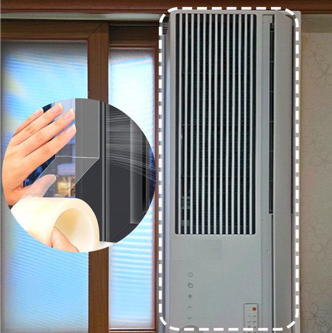 방풍테이프 창문형에어컨 틈새 바람 막이 투명형 테이프 10 미터 m, 1세트