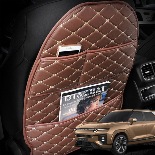 액티언 2세대 뒷좌석 보호매트 킥커버 매트 jus*90810UC, 블랙-레드, 1개