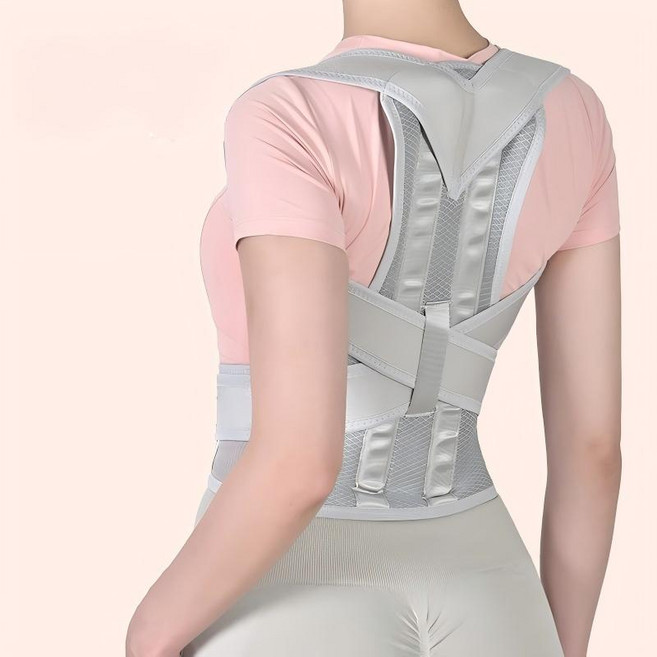 등부정렬 교정밴드 앉는 자세 교정기 남녀 공용 강철골 스펀지 척추 고정 교정밴드 어깨 펴주는 교정기, 1개