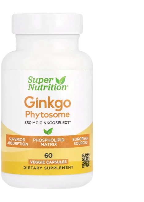 슈퍼 뉴트리션 징코 파이토솜 Ginkgo Phytosome 360mg 60베지캡슐, 1개, 60정 - 쿠팡