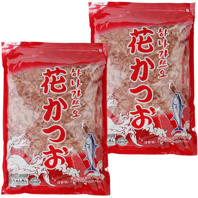 타코야끼 토핑용 프리미엄 가쓰오부시 [다이키치 100% 훈연가다랑어], 2개, 500g