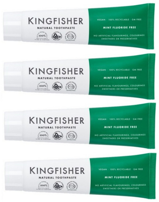 킹피셔 영국 내추럴 치약 민트 100ml 비건치약 구취제거 100g 4개