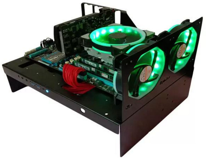 PC 케이스 오픈형 A형 참조) 미들타워 본체 페이지 이미지 (상세 개방형 DIY 컴퓨터 하단, 검정 2ATX 중사양, 1개