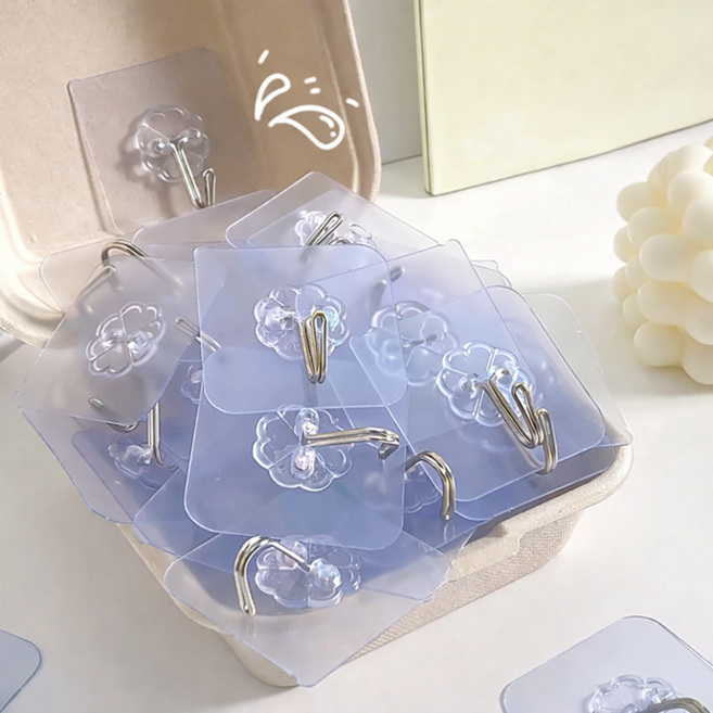 강력 흡착 매직후크 다용도 벽걸이 무타공 욕실 주방 걸이, 20개, 매트클리어