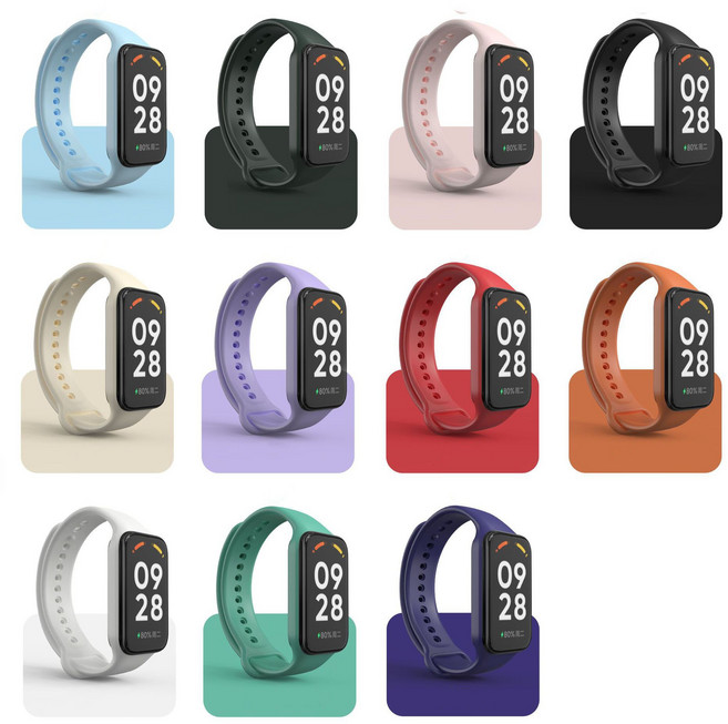 샤오미 미밴드8액티브 레드미밴드2 실리콘 스트랩, 레드, 레드