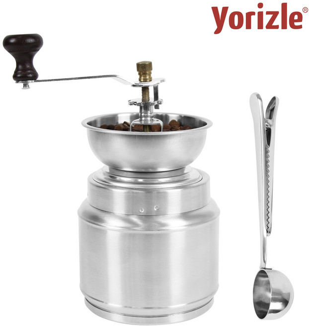 요리즐 올 스텐 수동 커피 그라인더 핸드밀 원두 분쇄기