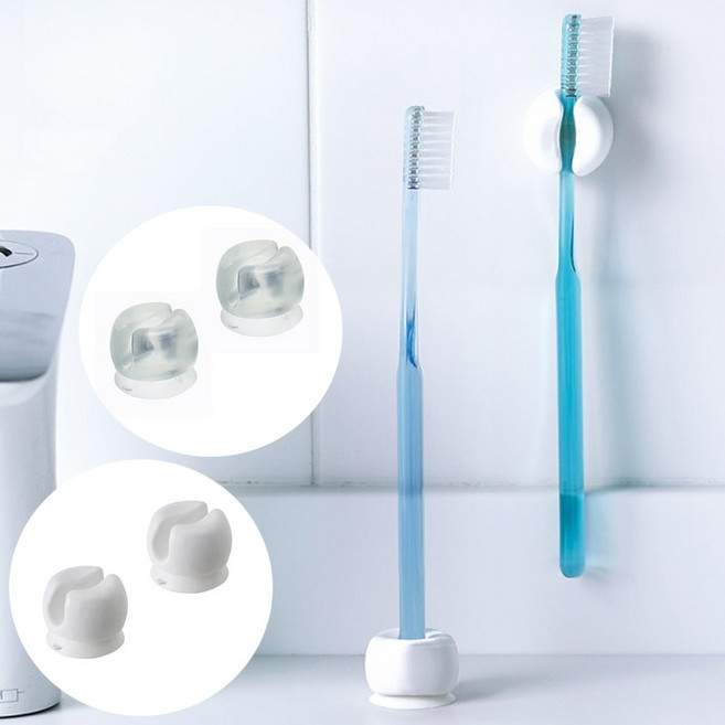 일본 마나 흡착식 다용도 홀더 칫솔걸이 스탠드 2개입, 화이트, 1세트