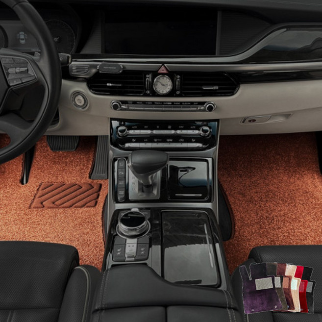 자동차 카페트형 순정형 발매트 블랙매트 차량용 카매트 바닥매트, 블랙매트 L, 1열+2열(실내전좌석), 모카브라운