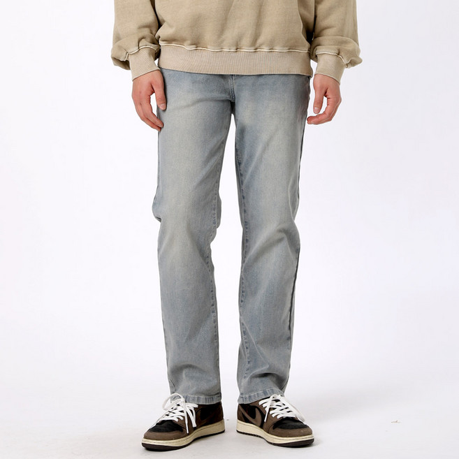 남자 스판 히든 밴딩 스탠다드핏 일자 청바지 빅사이즈 6컬러