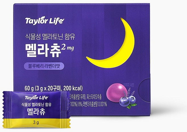 테일러 라이프 멜라츄 식물성 멜라토닌2mg 구미젤리 20p, 60g, 1개