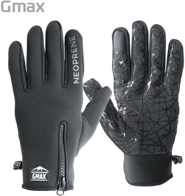 지맥스 동계 방한 스마트터치 겨울 장갑, 블랙