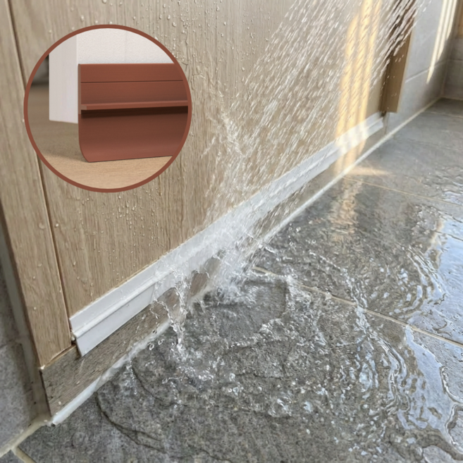 블리버킷 욕실문 물막이 방문 틈새막이 욕실 현관 문틈막이, 브라운, 2개