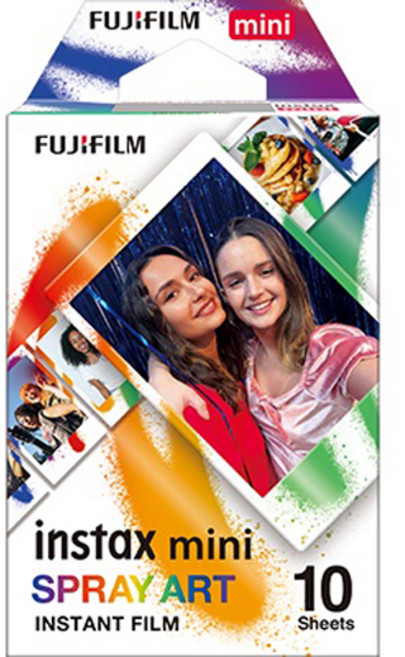FUJIFILM instax mini SPRAY ART 拍立得底片, 1個, 噴畫藝術(10張底片)2027/12