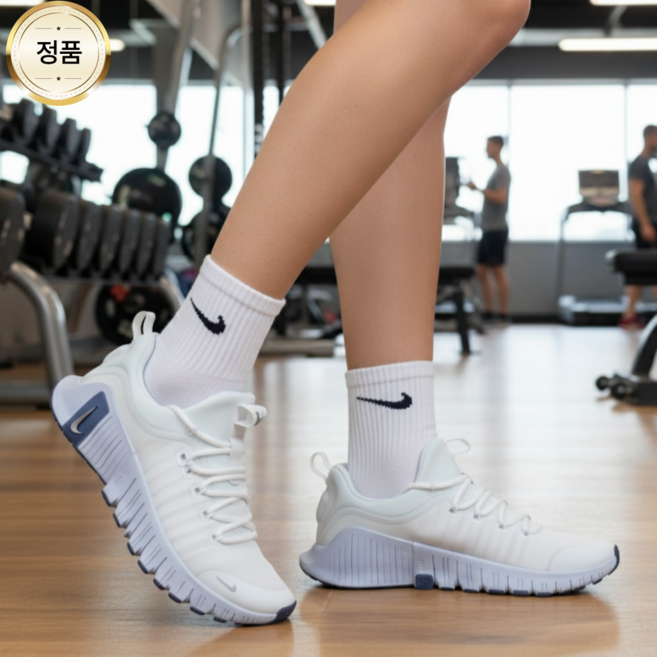 [국내매장정품 ] 나이키 여성 탄탄하고 안정적인 퍼포먼스 트레이닝화 헬스화 크로스핏 데일리 운동화 스니커즈 프리 메트콘6 화이트 하프불루 SWNKWFMATHB