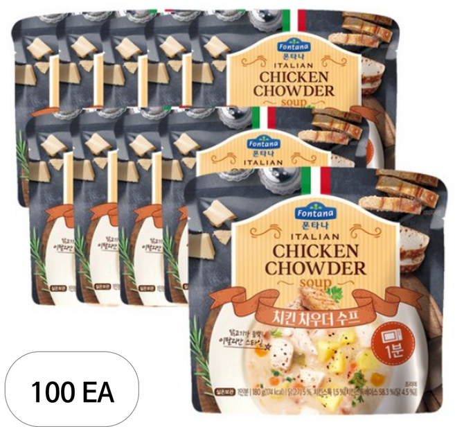 폰타나 이탈리안 치킨 차우더 크림 수프, 180g, 100개
