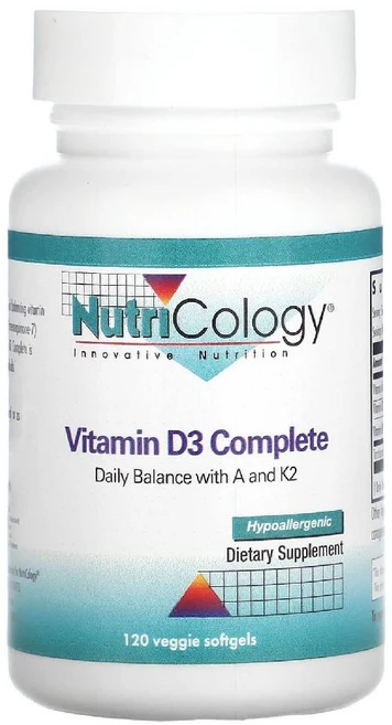 Nutricology 비타민D3 컴플리트 베지 소프트젤 120정, 1개 - 쿠팡