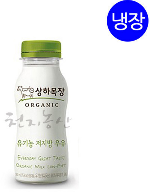 매일유업 상하목장 유기농우유 저지방 180ml 냉장우유 저지방우유, 12개