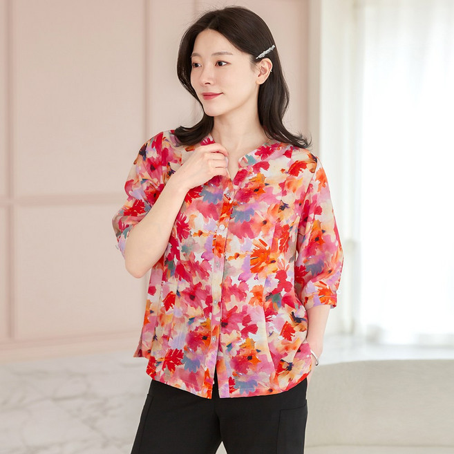 물론 여성 인견 파스텔 셔츠블라우스