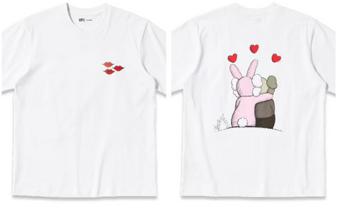 Uniqlo UT x Kaws 短袖上衣, 白色B(2024三方聯名款）,童裝110