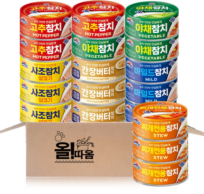 사조 안심따개 참치 100g 6종기획세트 5호(살코기3+야채3+고추3+간장3+찌개3+마일드3), 1개