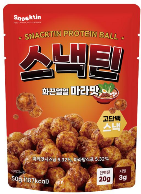 스낵틴 마라맛 단백질 간식 매운맛, 5개, 50g