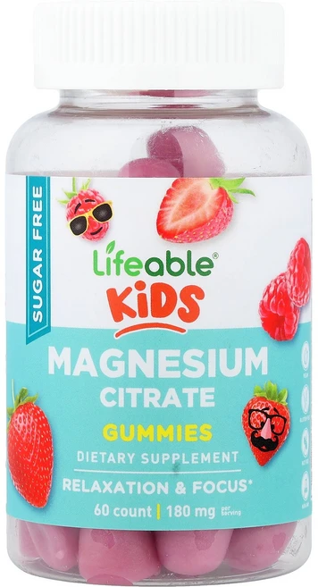 Lifeable 어린이용 마그네슘시트레이트 구미젤리 베리 구미젤리 60개(구미젤리 1개당 90mg) Lifeable (라이퍼블), Lifeable, 어린이용, 마그네슘시트레이트 구미젤리, 1개, 60 - 쿠팡