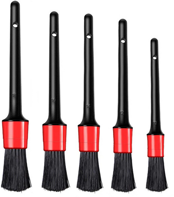차량용 청소 세차 브러시 세트 5P, 1세트, 블랙