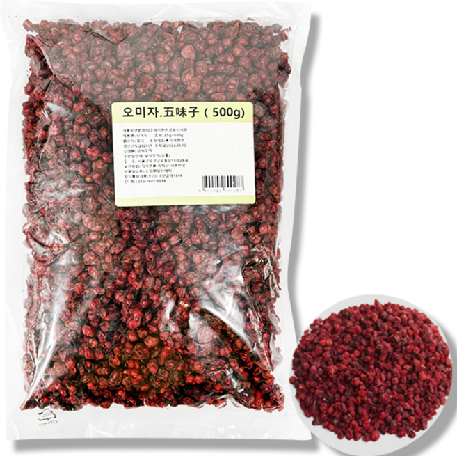 홍홍 중국식품 중국산 건조 오미자 말린 오미자 중국오미자 오미자술 오미자차 중국산, 1개, 500g