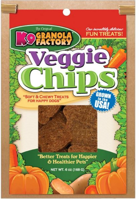 K9 Granola Factory 과자 칩 그래놀라 바나나 강아지 간식, 자연 야채 칩, 6 온스 (1팩), 168g, 1개