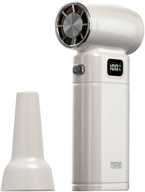 포른 무선 휴대용 미니 에어건 선풍기 핸디 손선풍기 손풍기, 화이트