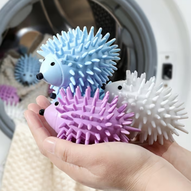 엉킴방지 고슴도치 디자인 세탁볼 3P 세트, 혼합색상, 3개