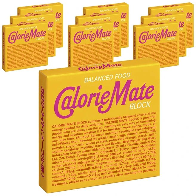 오츠카제약 밸런스드 푸드 칼로리 메이트 블록 메이플 맛 4개입, 10개, 80g - 쿠팡