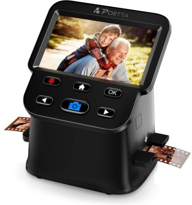 5인치 LCD 화면 22MP 슬라이드 및 네거티브 스캐너를 갖춘 PORTTA 필름 스캐너 135 126 110 슬라이드를 디지털 사진 HDMI 출력 SD 카드 저장 공간 컴퓨터, 5인치 LCD 화면 22MP 슬라이드 및 네거티브 스캐
