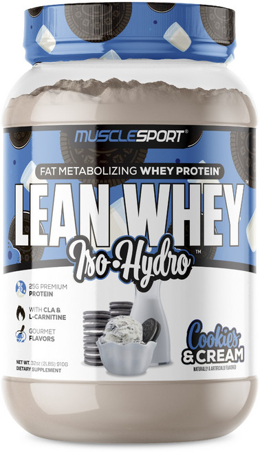 MUSCLESPORT Lean Whey 分離水解乳清蛋白 餅乾奶油口味, 1個, 910g