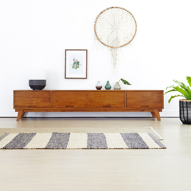 유씨엠 클레이 원목 거실장 2000 TV 거실 티비다이