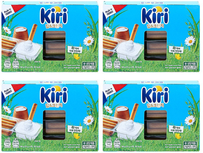 끼리 크림치즈 딥앤크런치(4입) 플레인 4개 총16입, 140g