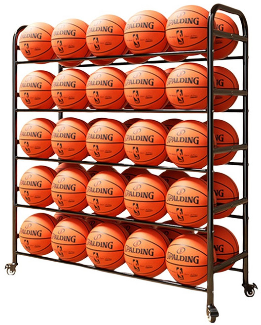 볼 캐리어 공 보관함 축구공 농구공 배구공 체육관 보관대, 블랙